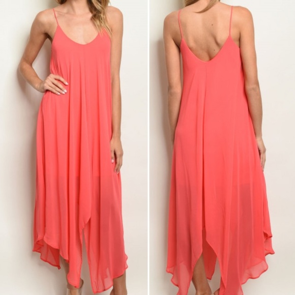 Trend Setter Diva Boutique Dresses & Skirts - LAST 1! CORAL CHIFFON MAXI DRESS